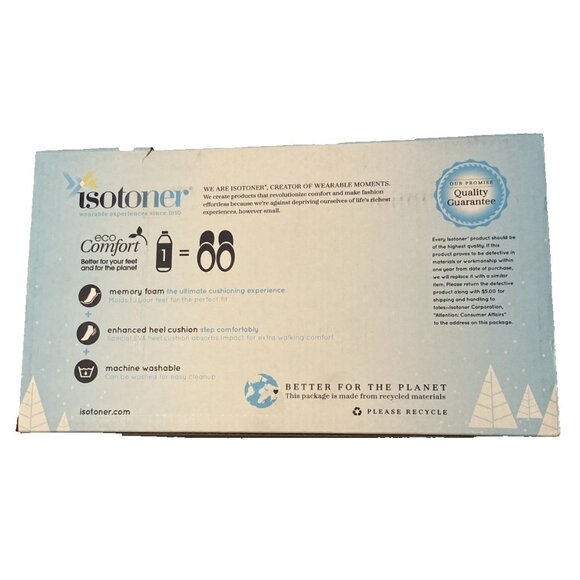 Isotoner Women's Slip On Memory Foam Eco Comfort leopard Erin Slippers S 6.5-7 - Picture 3 of 3